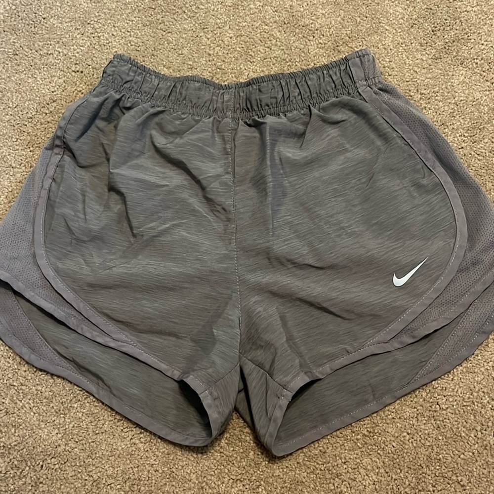 Nike Women's Gray Athletic Shorts with Drawstring and Built-in's